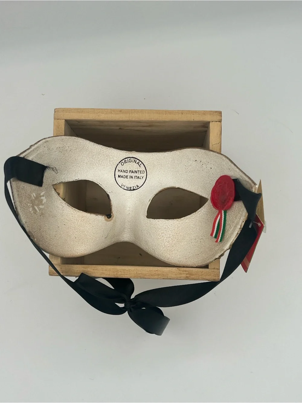 Venetian Gold and Black Half-Face Masquerade Mask - Italian Decorative Accent